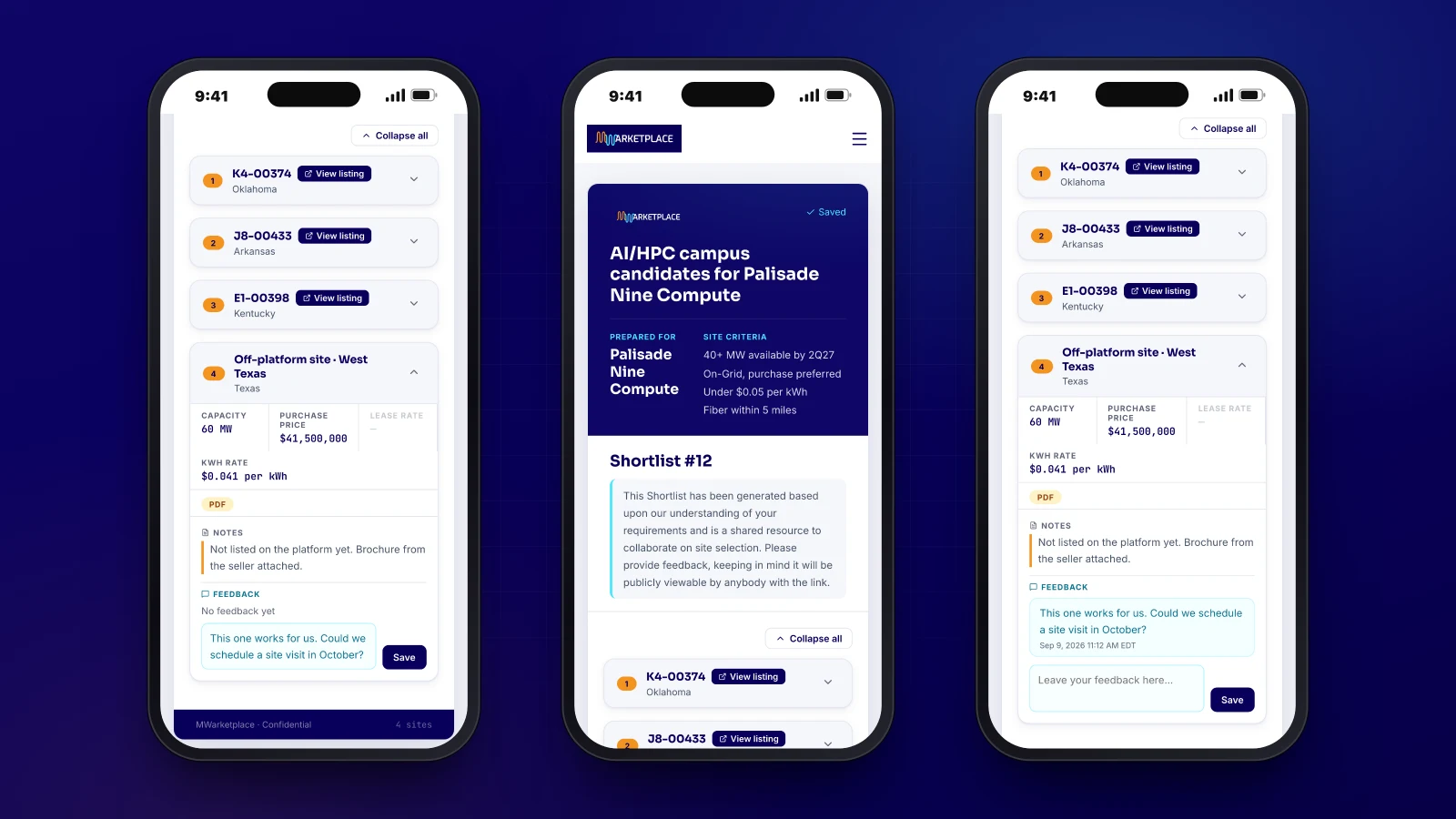Client leaving feedback on a site from a phone