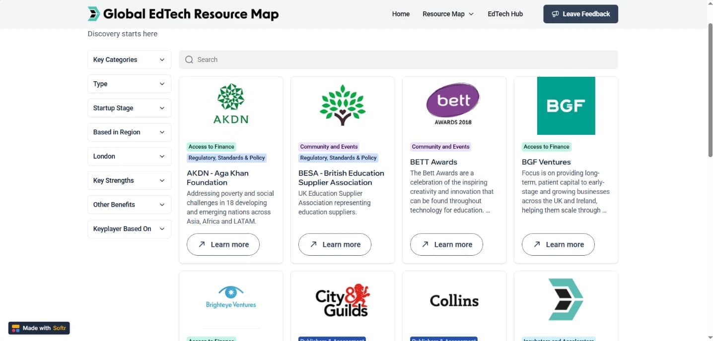 Global EdTech resource map